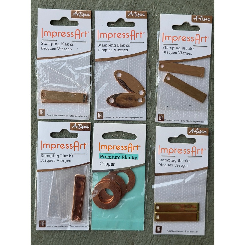 ImpressArt Artisan Stamping Blanks Bundle Rose Gold Gold Plated Pewter Copper A2